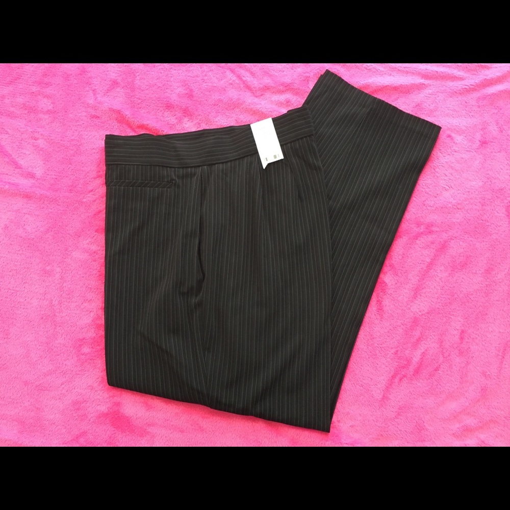 Black striped stretch pants